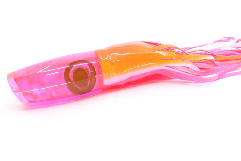 Moyes Lures Fluorescent Pink MOP Large Plunger 14" 14oz Skirted Orange-Pink