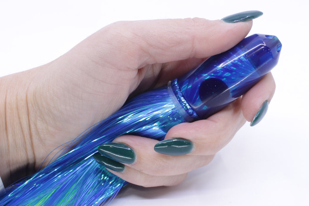 Marlin Magic Lures Blue Rainbow Starburst Tiny Blue Jet 7" 3.5oz Strobez Blue/Green
