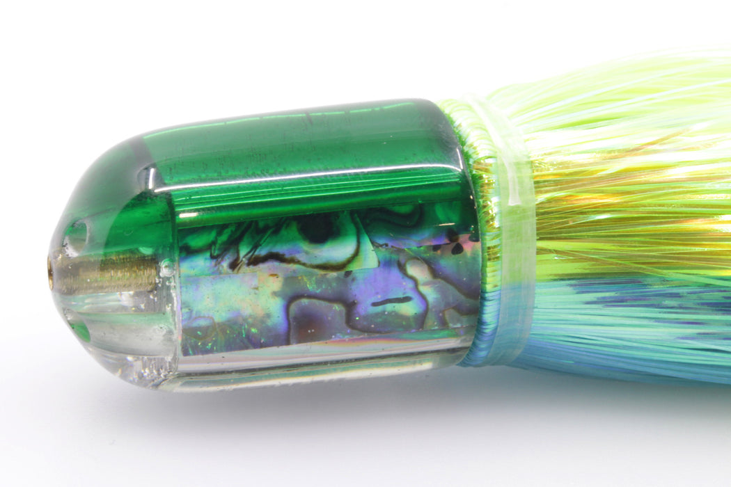 Marlin Magic Lures Paua Shell Green Back Jumbo AP Jet 9" 6oz Strobez Green-Ice Blue