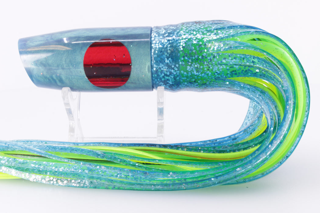 Tanigawa Lures Turquoise Pearl Red Eyes Plunger 9" 6.4oz Skirted