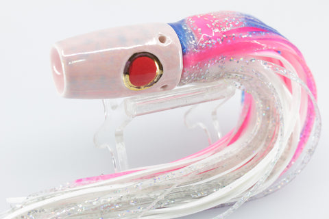 Mark White Lures Pink-Turquoise Rainbow Pearl Smoker 7" 2.8oz Skirted