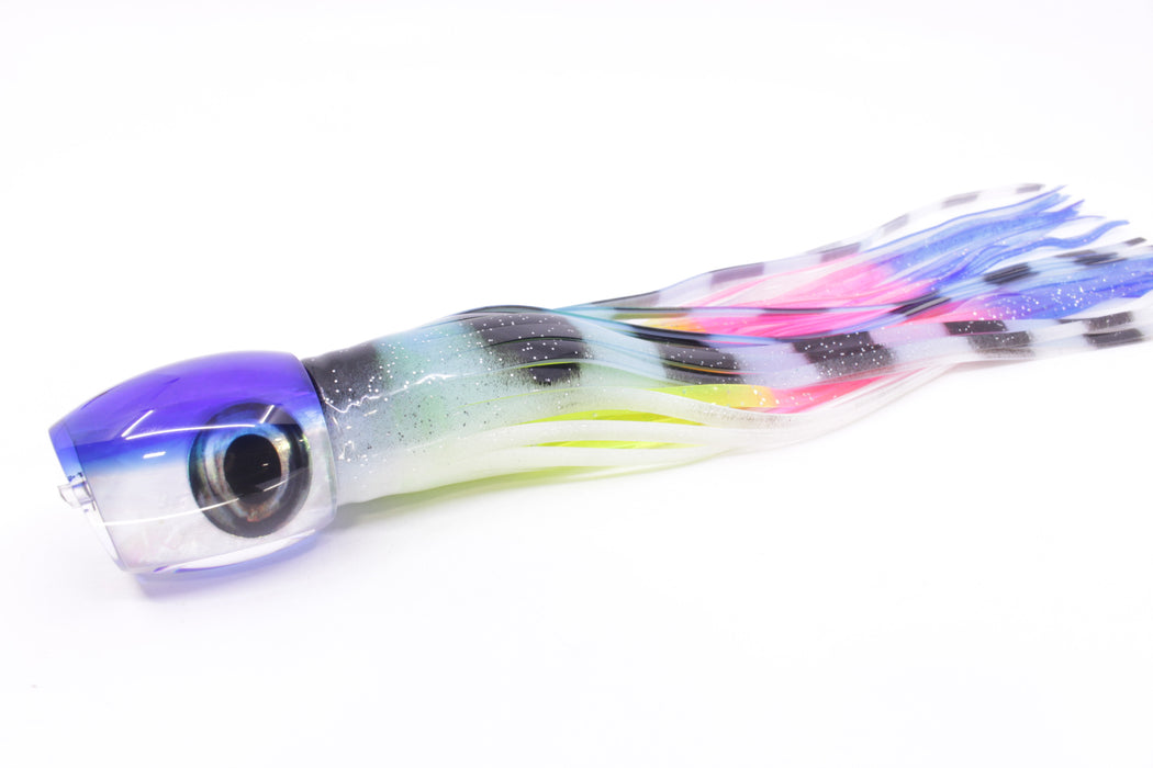 Moyes Lures White MOP Blue Back Medium Blaster 12" 8oz Skirted Fruit Salad