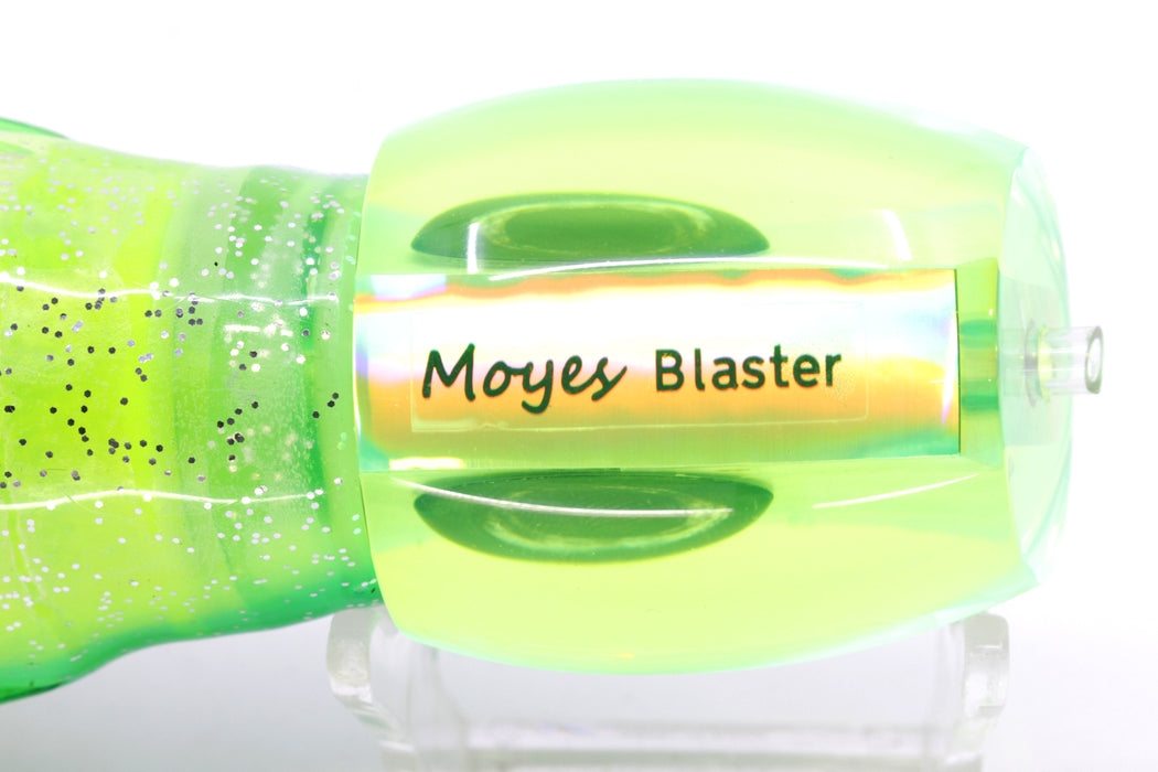 Moyes Lures Chartreuse MOP Taxi Eyes Medium Blaster 12" 8oz Skirted Green-Clear/Chartreuse