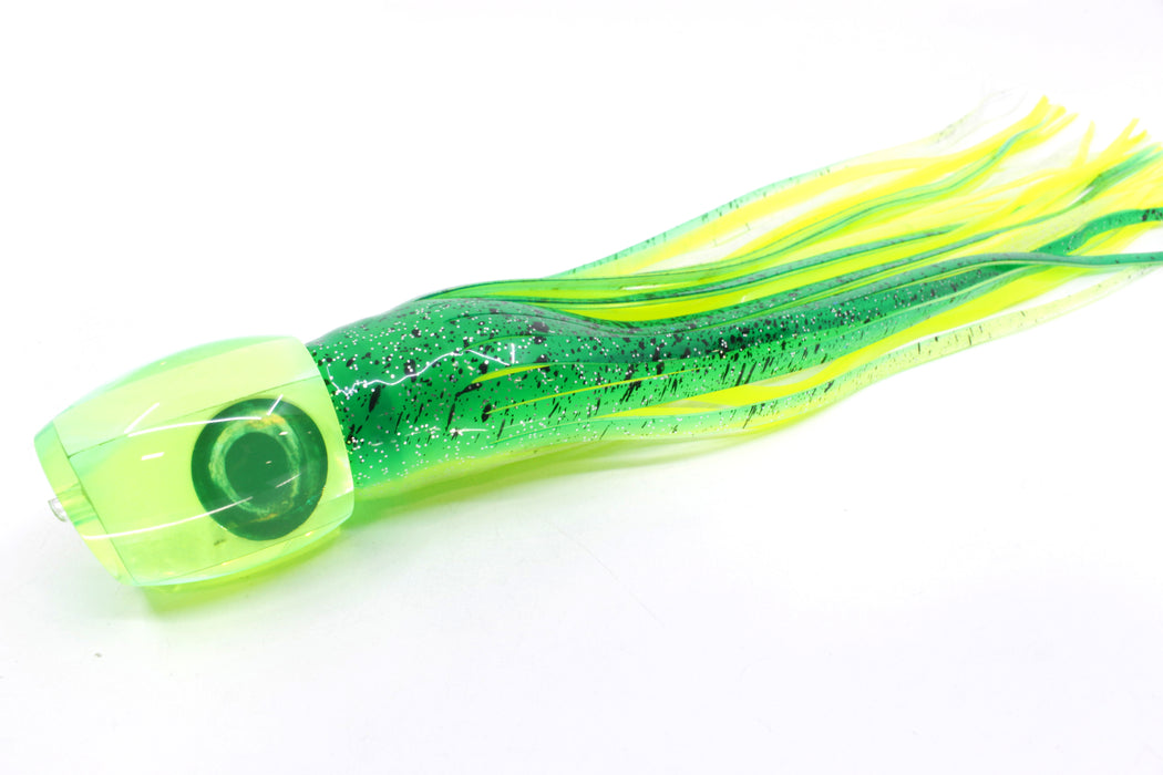 Moyes Lures Chartreuse MOP Taxi Eyes Medium Blaster 12" 8oz Skirted Green-Clear/Chartreuse