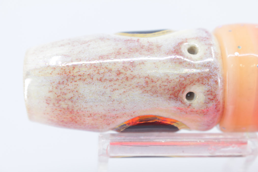 Mark White Lures Squid Pearl Smoker 9" 5oz Skirted Orange-Black-Pink