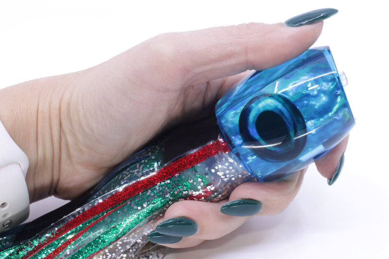 Moyes Lures Ice Blue Awabi Taxi Eyes Medium Blaster 12" 8oz Skirted Evil