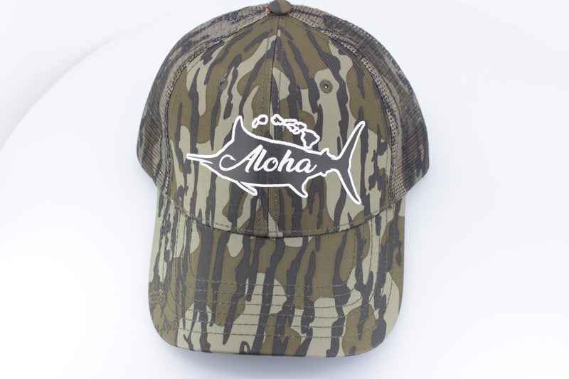 Aloha Lures "Aloha Marlin" Dri-Duck Curved Visor Trucker Dark Camo