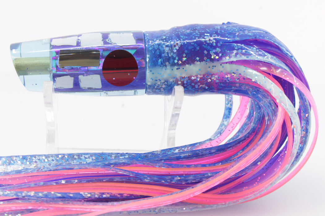 Tanigawa Lures Purple Rainbow Cracked Glass Red Eyes Small Slant 7" 4oz Skirted