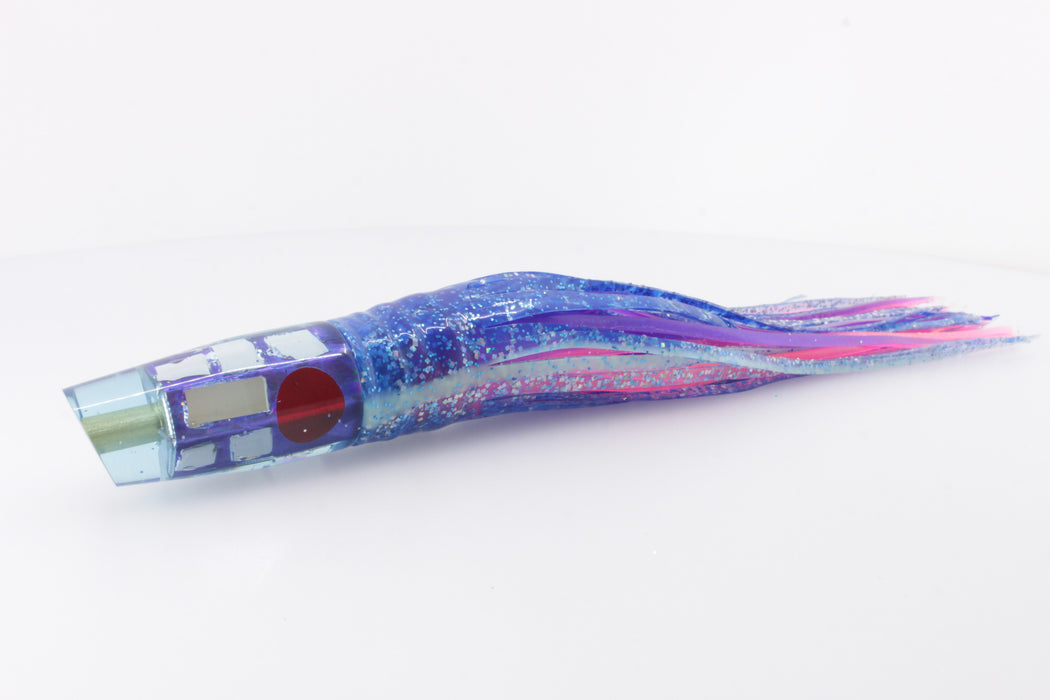 Tanigawa Lures Purple Rainbow Cracked Glass Red Eyes Small Slant 7" 4oz Skirted