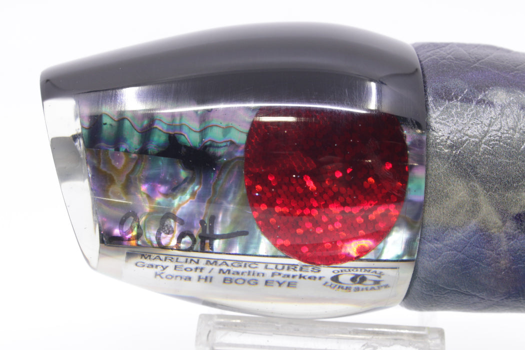 Marlin Magic Blue-Purple Abalone Black Back Red Eyes Bog Eye 14" 9.5oz ALV Skipjack