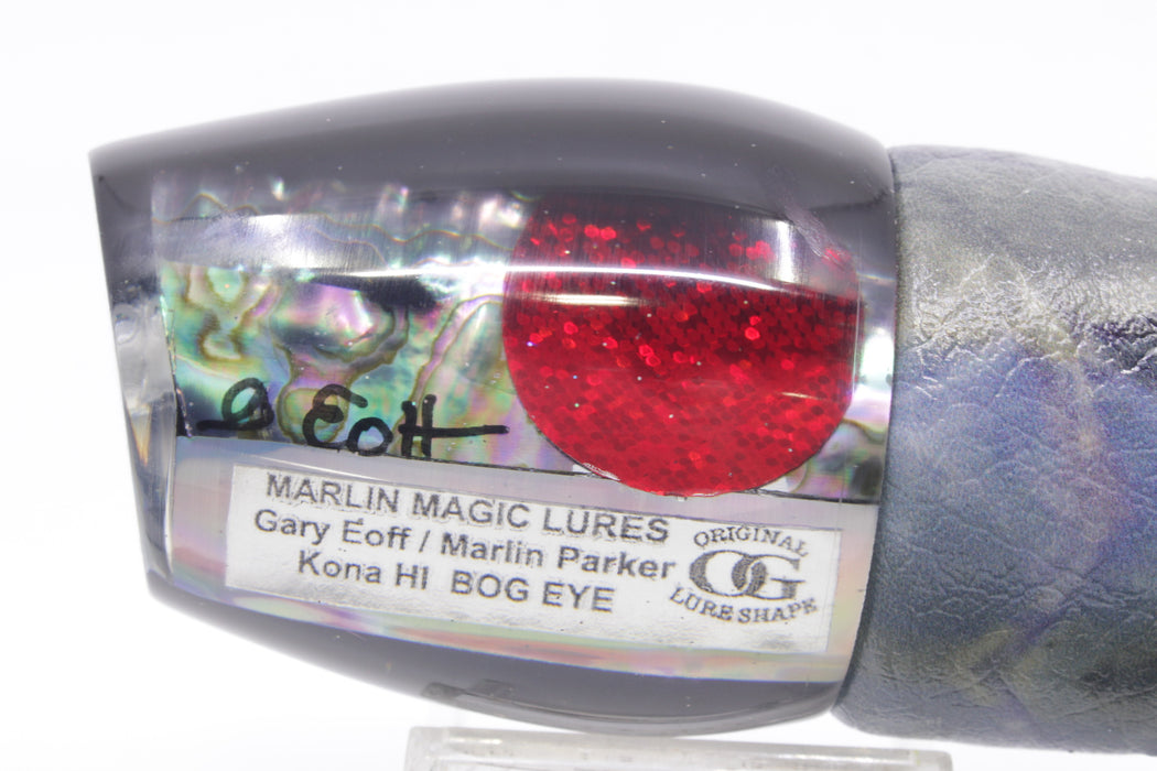 Marlin Magic Blue-Purple Abalone Black Back Red Eyes Bog Eye 14" 9.5oz ALV Skipjack