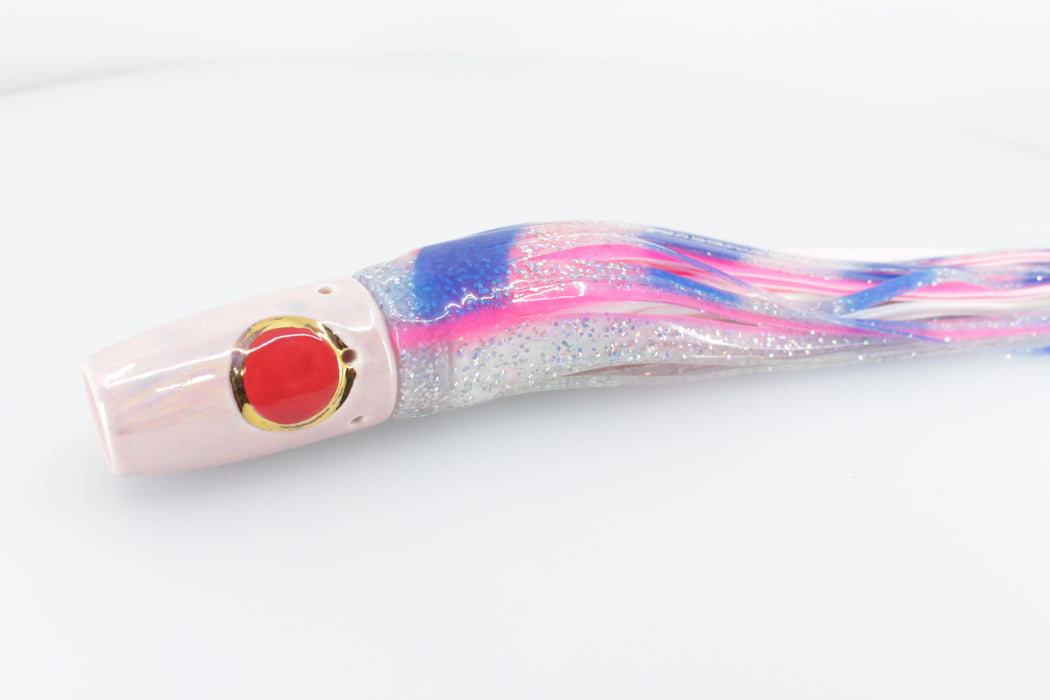 Mark White Lures Pink-Turquoise Rainbow Pearl Smoker 9" 5oz Skirted
