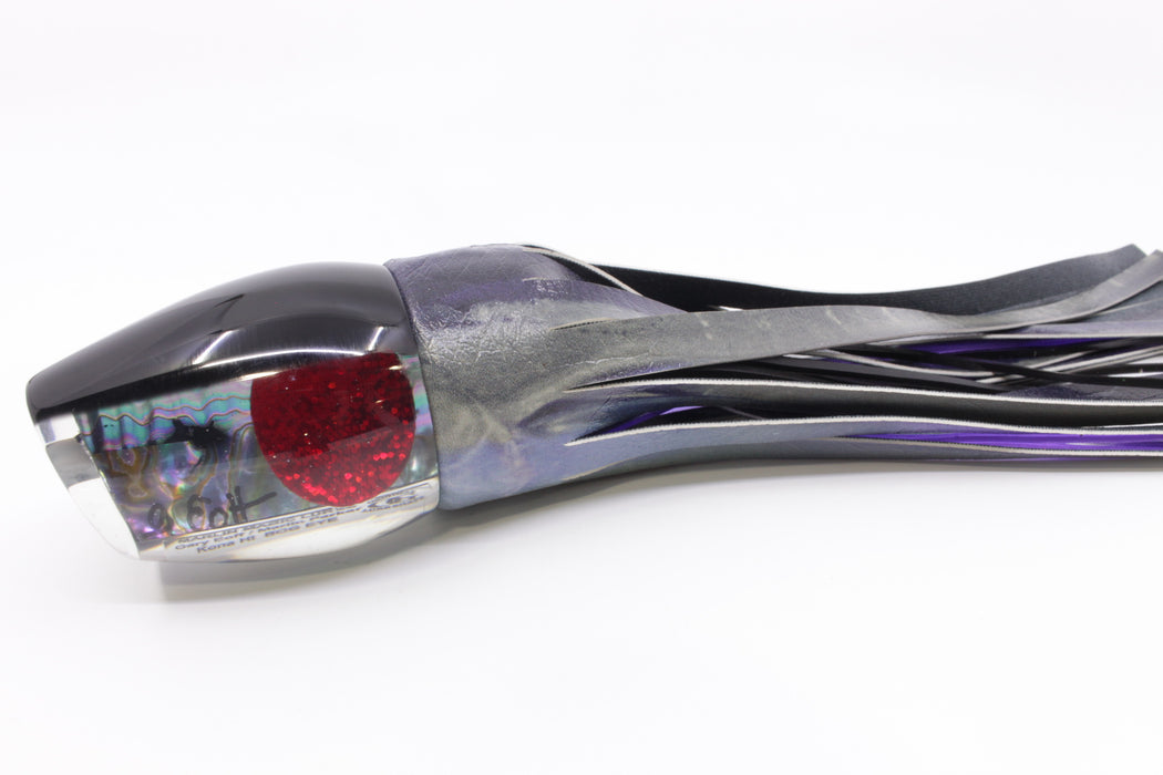 Marlin Magic Blue-Purple Abalone Black Back Red Eyes Bog Eye 14" 9.5oz ALV Skipjack