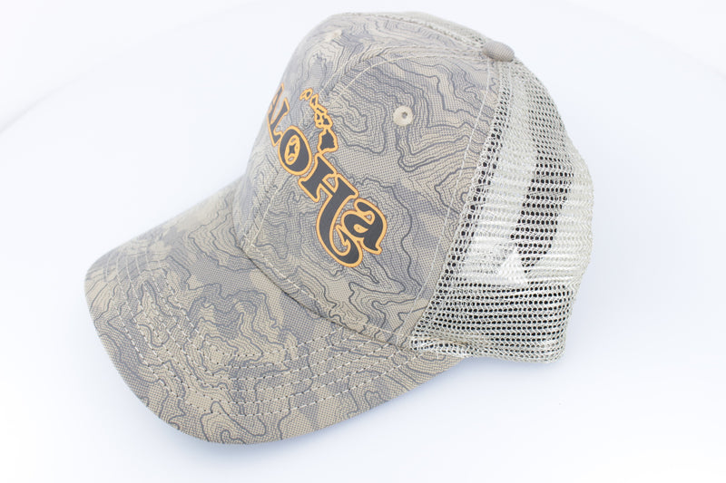 Aloha Lures "Aloha Hawaii" Dri-Duck Curved Visor Trucker Light Camo