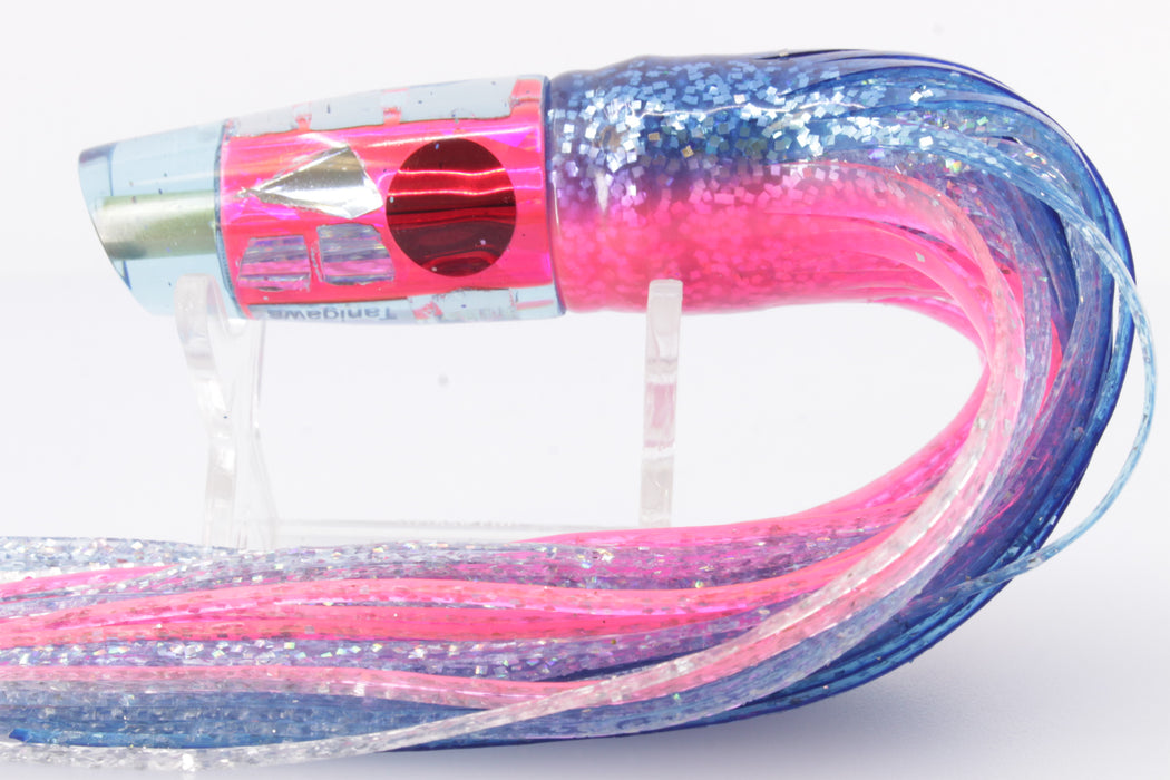 Tanigawa Lures Pink Rainbow Cracked Glass Red Eyes Small Slant 7" 4oz Skirted