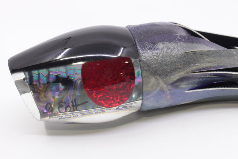 Marlin Magic Blue-Purple Abalone Black Back Red Eyes Bog Eye 14" 9.5oz ALV Skipjack