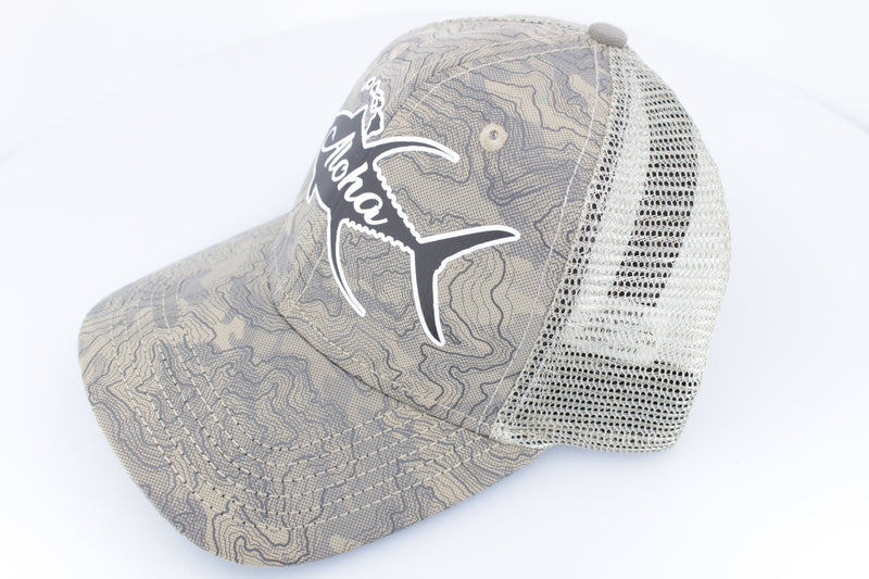 Aloha Lures "Aloha Ahi" Dri-Duck Curved Visor Trucker Light Camo