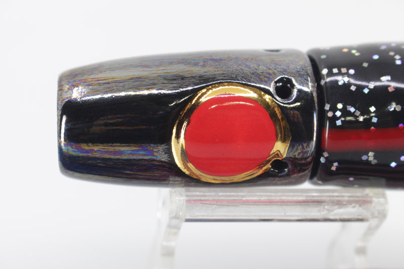 Mark White Lures Black Pearl Smoker 9" 5oz Skirted Black/Rainbow