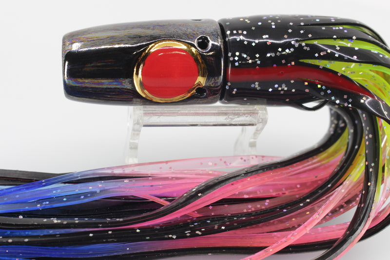 Mark White Lures Black Pearl Smoker 9" 5oz Skirted Black/Rainbow