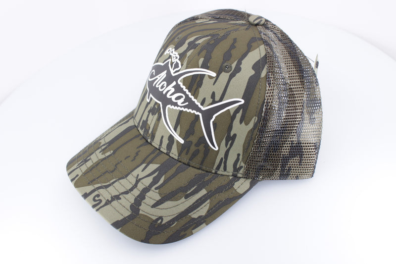 Aloha Lures "Aloha Ahi" Dri-Duck Curved Visor Trucker Dark Camo