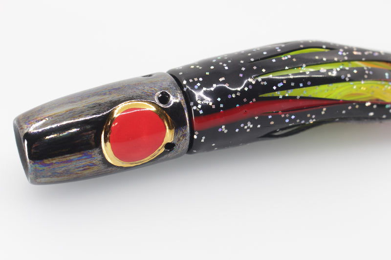 Mark White Lures Black Pearl Smoker 9" 5oz Skirted Black/Rainbow