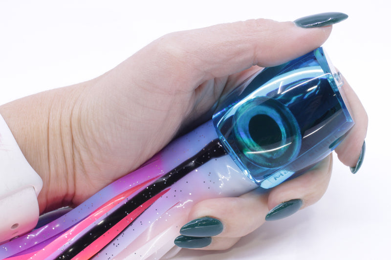 Moyes Lures Ice Blue Mirrored Taxi Eyes Medium Blaster 12" 8oz Skirted Gay Bob