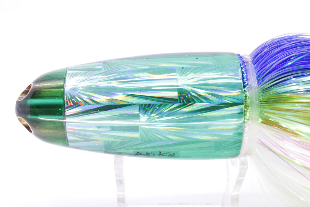 Ali'i Kai Lures Green Rainbow Starburst Dreamliner Jet 12" 14.5oz EZ Flash Blue-Green-White