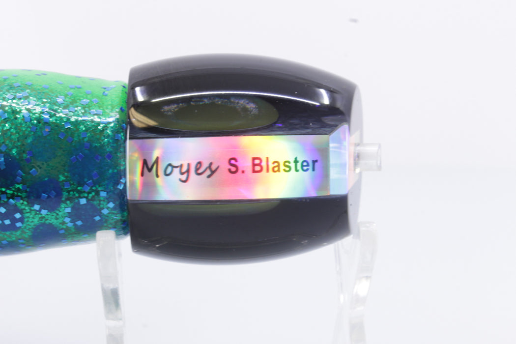 Moyes Lures Green-Blue Oil Slick Black Back Small Blaster 9" 4.5oz Skirted Black-Green