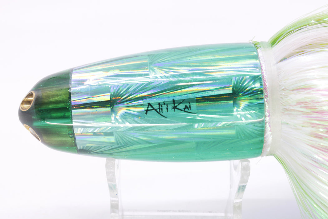 Ali'i Kai Lures Green Rainbow Starburst Dreamliner Jet 12" 14.5oz EZ Flash Blue-Green-White