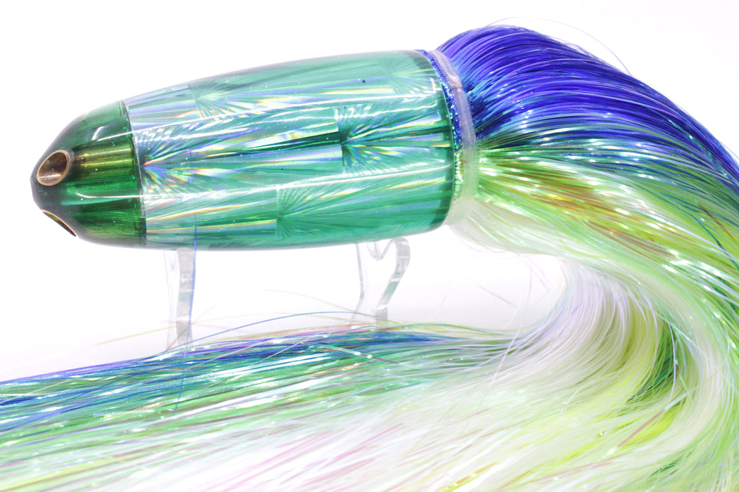 Ali'i Kai Lures Green Rainbow Starburst Dreamliner Jet 12" 14.5oz EZ Flash Blue-Green-White