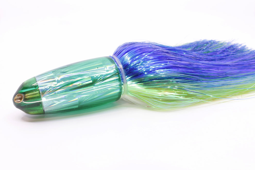 Ali'i Kai Lures Green Rainbow Starburst Dreamliner Jet 12" 14.5oz EZ Flash Blue-Green-White