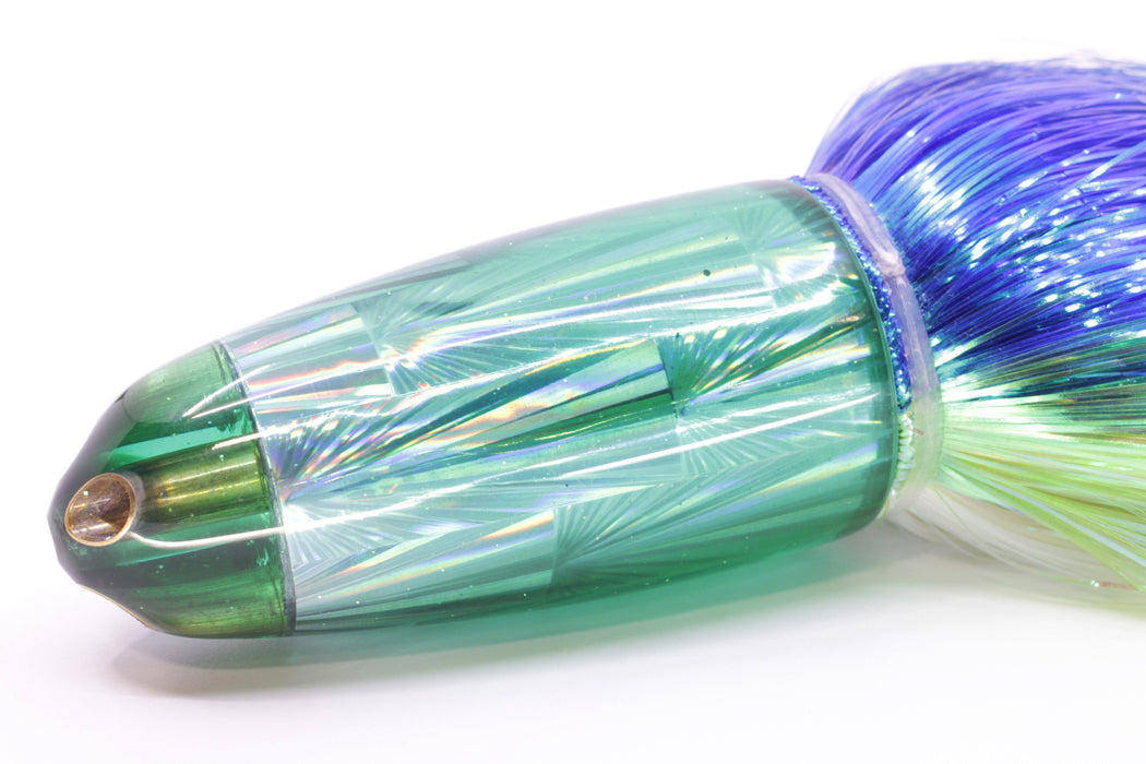 Ali'i Kai Lures Green Rainbow Starburst Dreamliner Jet 12" 14.5oz EZ Flash Blue-Green-White