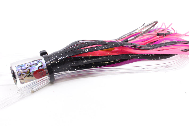 Bonze Lures Paua Shell Red Eyes #3 Rambo 7" 3oz Skirted Black-Fuchsia Pre-Rigged