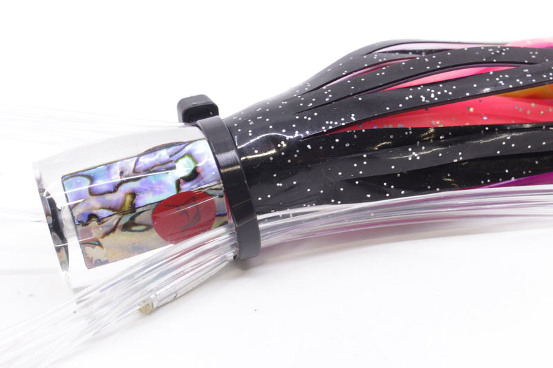 Bonze Lures Paua Shell Red Eyes #3 Rambo 7" 3oz Skirted Black-Fuchsia Pre-Rigged