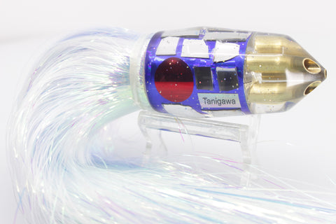 Tanigawa Lures Blue Rainbow Cracked Glass 4-Hole Bullet 9"+ 9oz Flashabou
