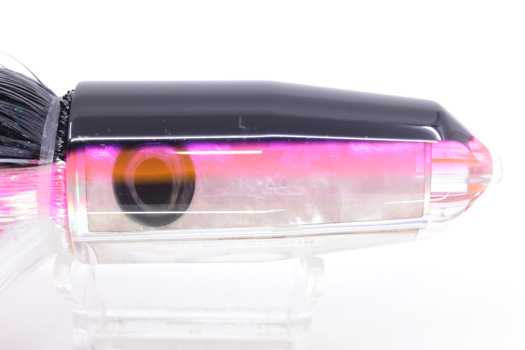 Moyes Lures White MOP Black-Pink Back 4-Hole Medium Sicario Bullet 10" 7.1oz Strobez