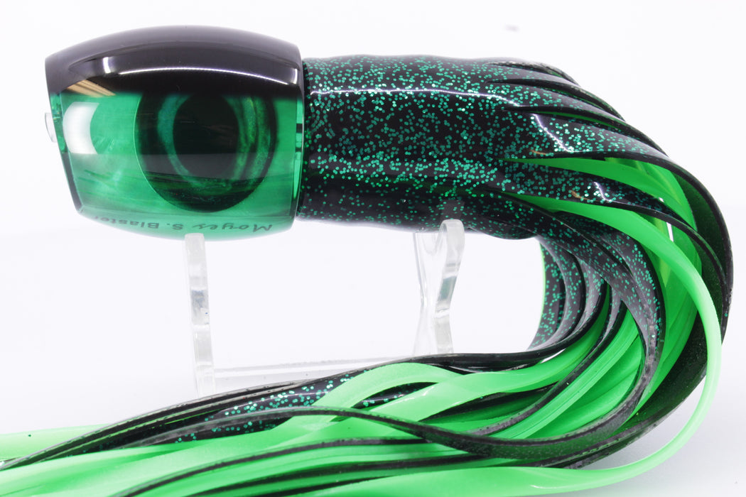 Moyes Lures Green MOP Black Back Small Blaster 9" 4.5oz Skirted Green