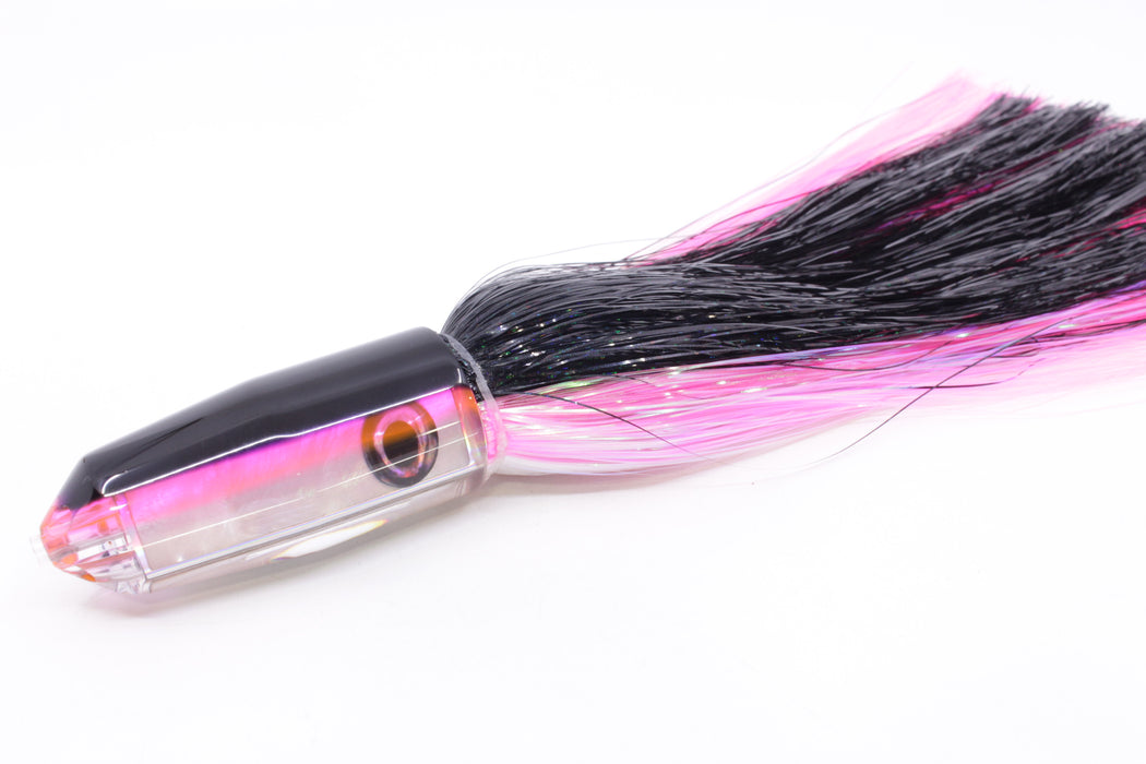 Moyes Lures White MOP Black-Pink Back 4-Hole Medium Sicario Bullet 10" 7.1oz Strobez