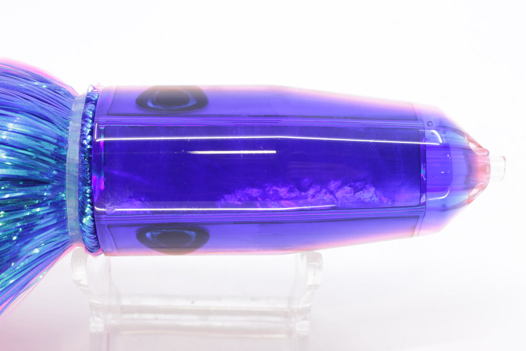 Moyes Lures White MOP Blue-Pink Back 4-Hole Medium Sicario Bullet 10" 7.1oz Strobez