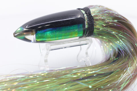 Hawaiian Black-Blue-Green Pearl Glass Bullet 9" 6oz New Pre-Owned