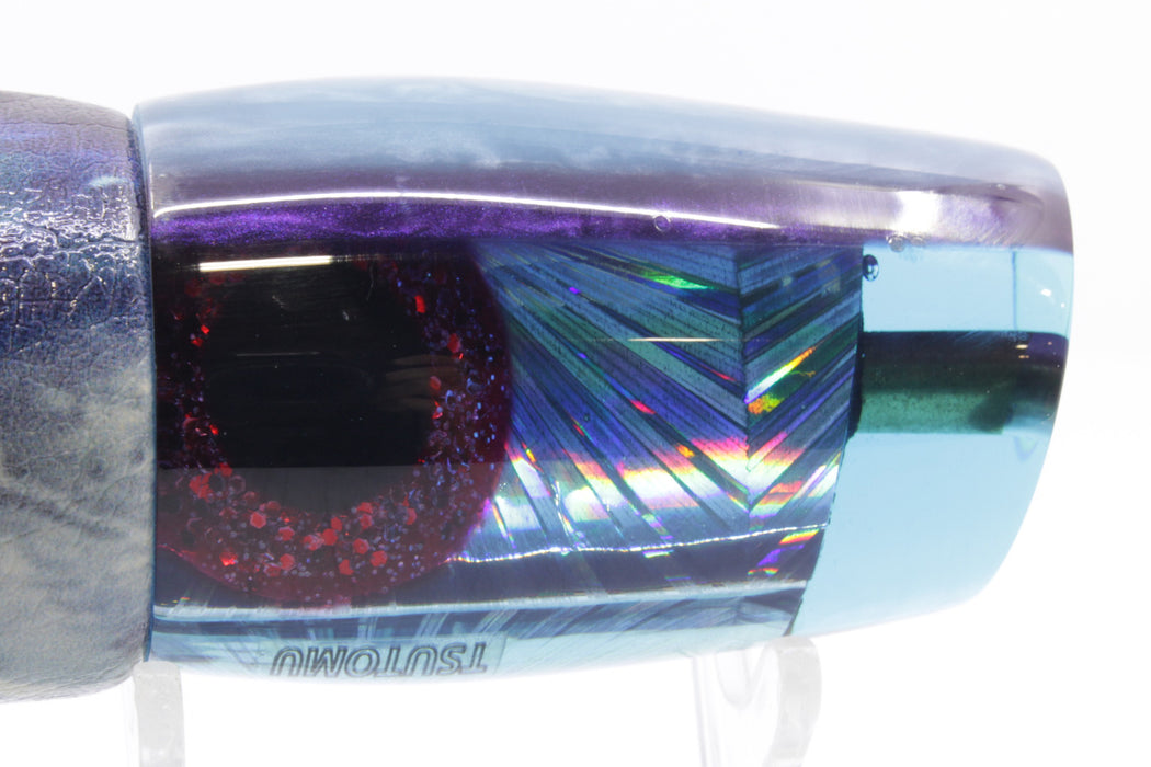 Tsutomu Lures Ice Blue Starburst Blue-Purple Back Blunt Cut Face 12" 7oz ALV Wahoo