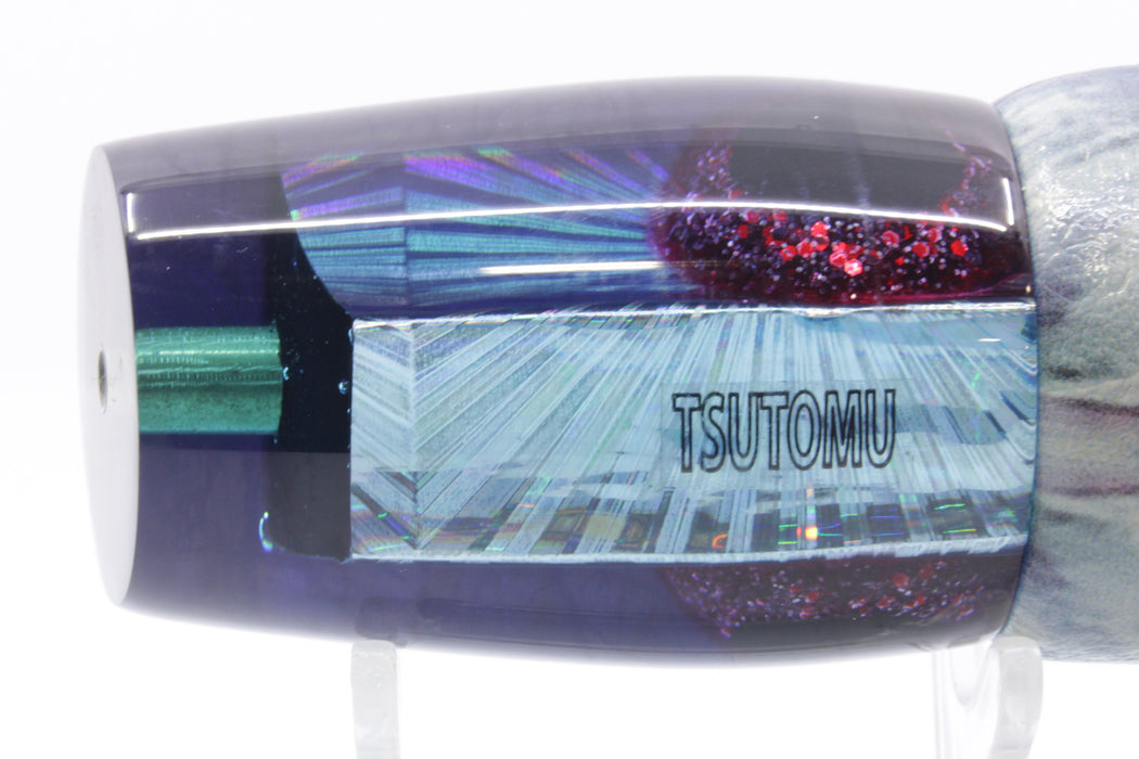 Tsutomu Lures Ice Blue Starburst Blue-Purple Back Blunt Cut Face 12" 7oz ALV Wahoo