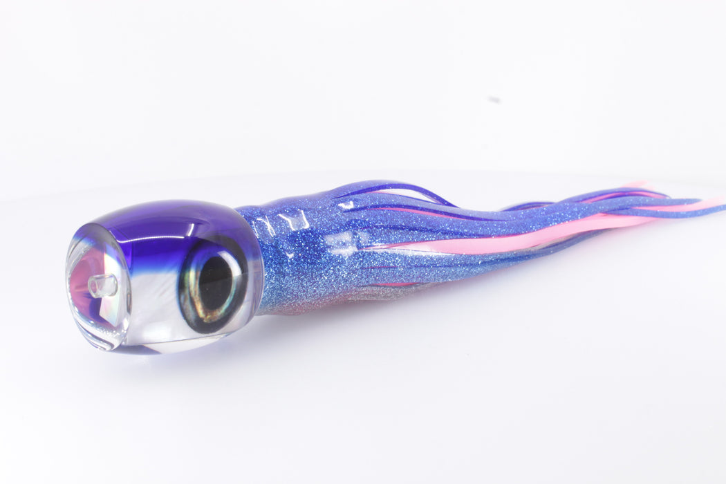 Moyes Lures White MOP Blue Back Medium Secret 10" 5oz Skirted Blue-Silver-Pink