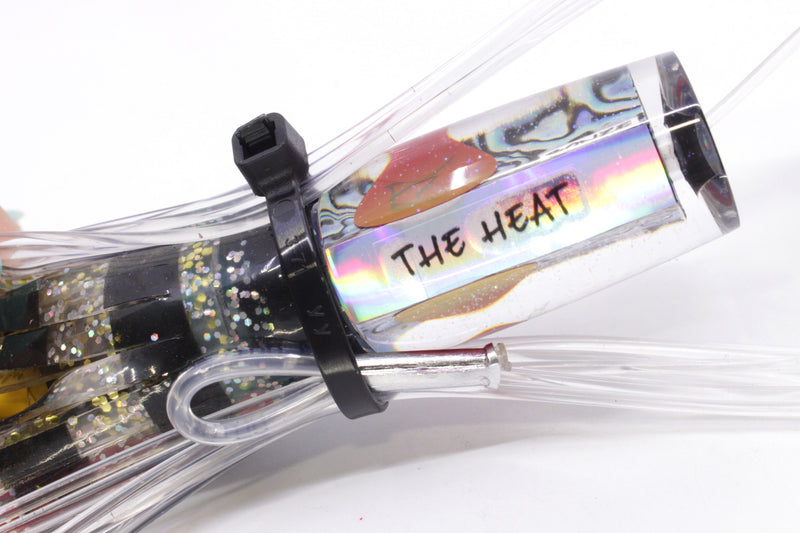 Bonze Lures Paua Shell Red Eyes #2 The Heat 9" 3.2oz Skirted Blue/Green-Gold Pre-Rigged