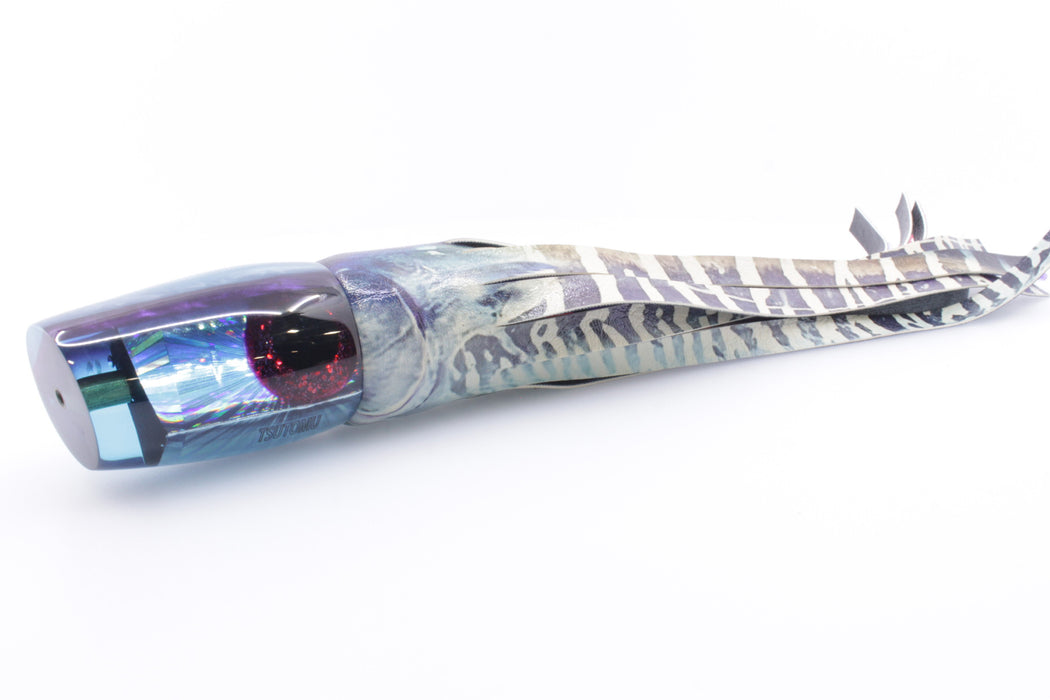 Tsutomu Lures Ice Blue Starburst Blue-Purple Back Blunt Cut Face 12" 7oz ALV Wahoo