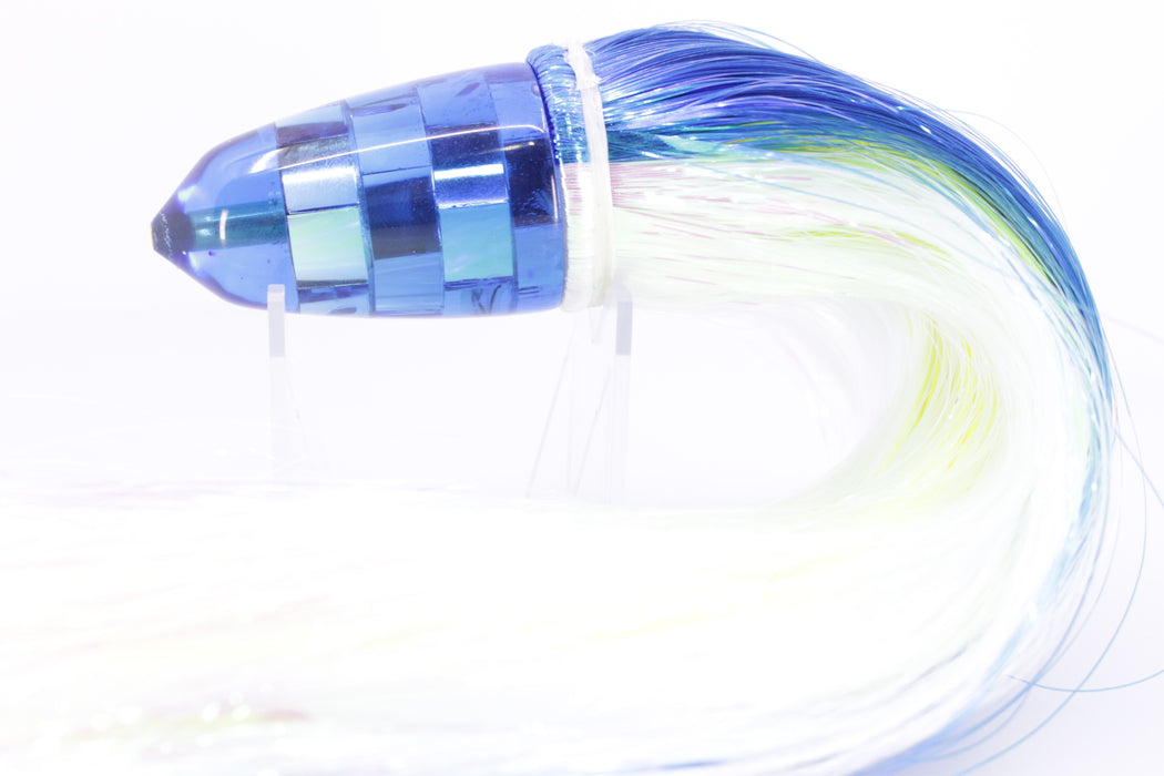 Koya Lures Blue Mirrored Clean Sweep Bullet 10" 9oz Flashabou Blue-White-Chartreuse