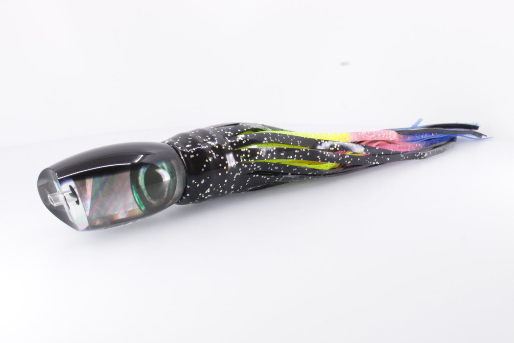 Moyes Lures Tahitian MOP Black Back Small Argus 12" 6.5oz Skirted Black-Rainbow