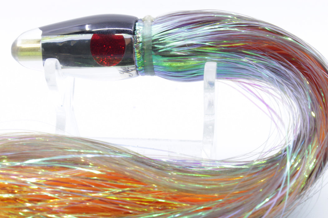 Koya Lures Mirrored Black Back Red Eyes Koya Bullet 4.5" 1.5oz Flashabou Black/Orange