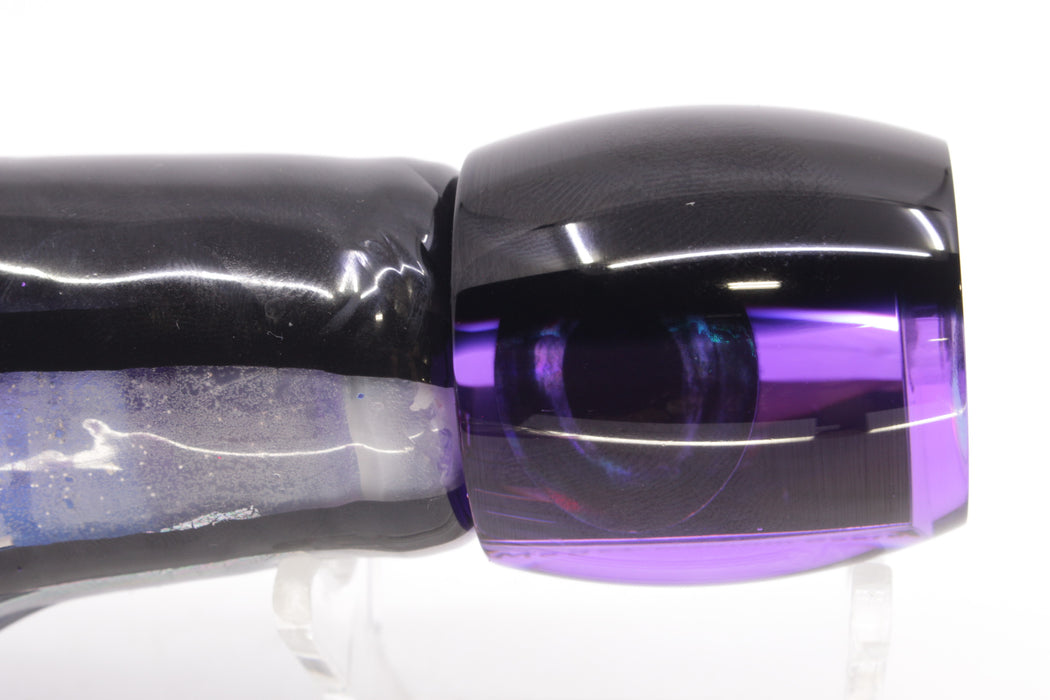 Moyes Lures Purple Mirrored Black Back Medium Secret 10" 5oz Skirted Black Skipjack