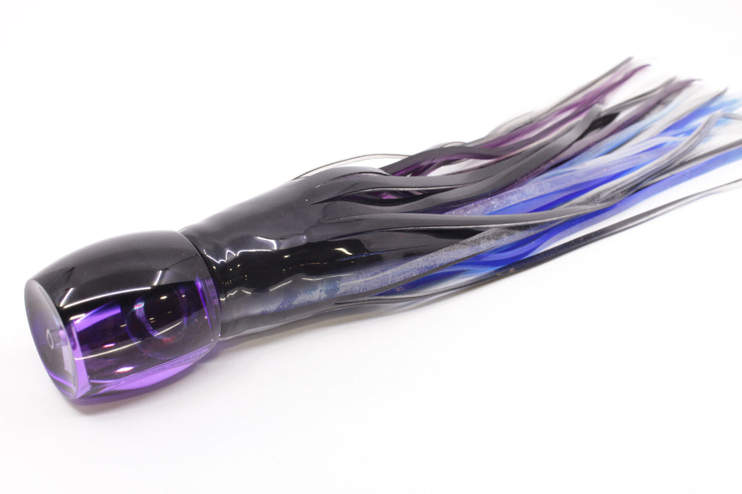 Moyes Lures Purple Mirrored Black Back Medium Secret 10" 5oz Skirted Black Skipjack